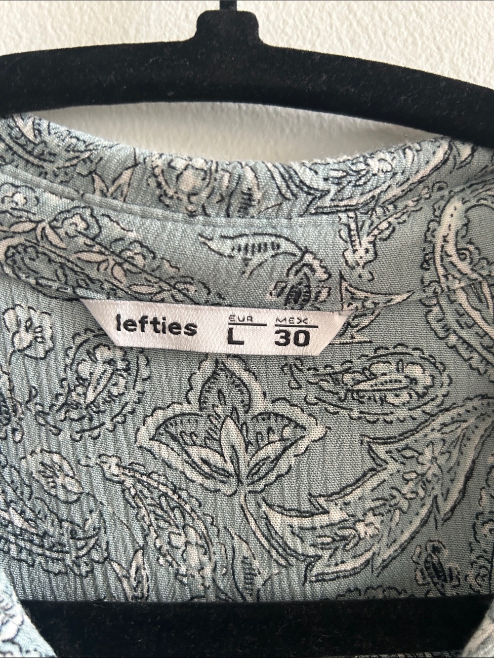 Leftine Sage Paisley Button-Down Crop Shirt - Picture 2 of 3